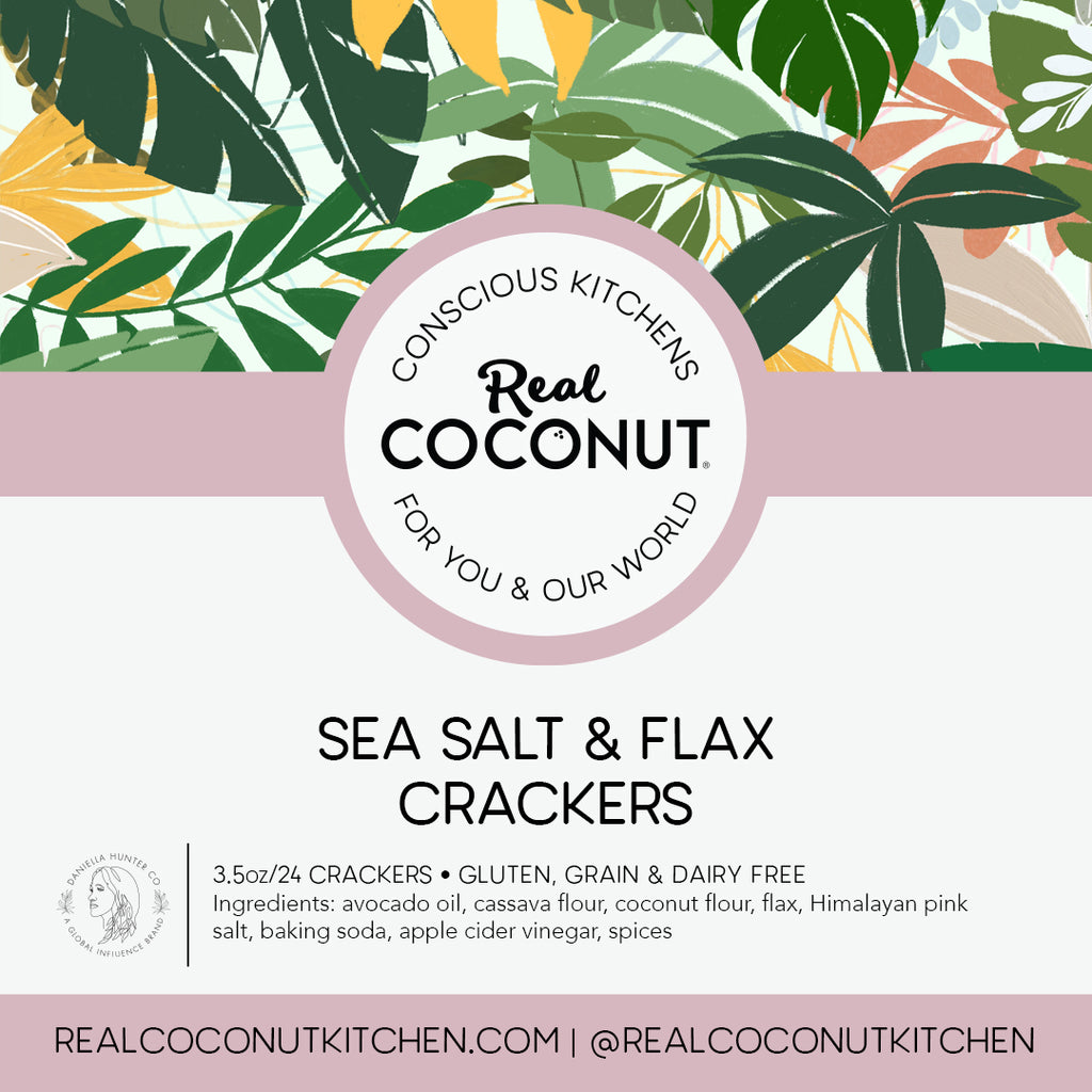 Sea Salt & Flax Crackers. Our grain free, coconut and cassava crackers, with a hint of salt